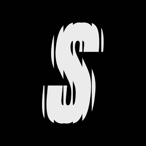 Abstract Sliced Glass White Letter S Sliced Animation Loop