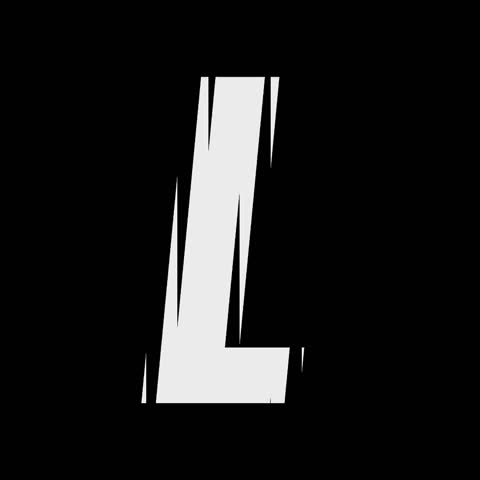 Sliced Glass Gray Glitch Letter L Loop