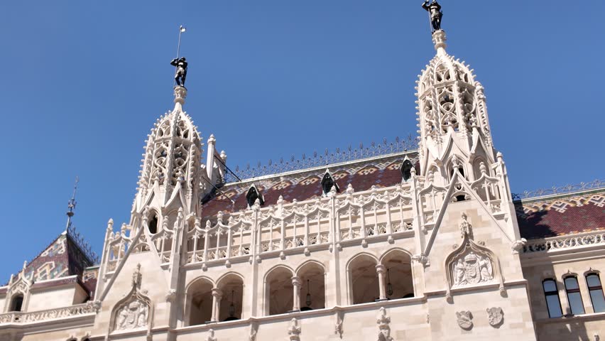 Grand and historic Ministry of Interior building in Budapest, featuring its elegant façade, classical architecture, and monumental design.