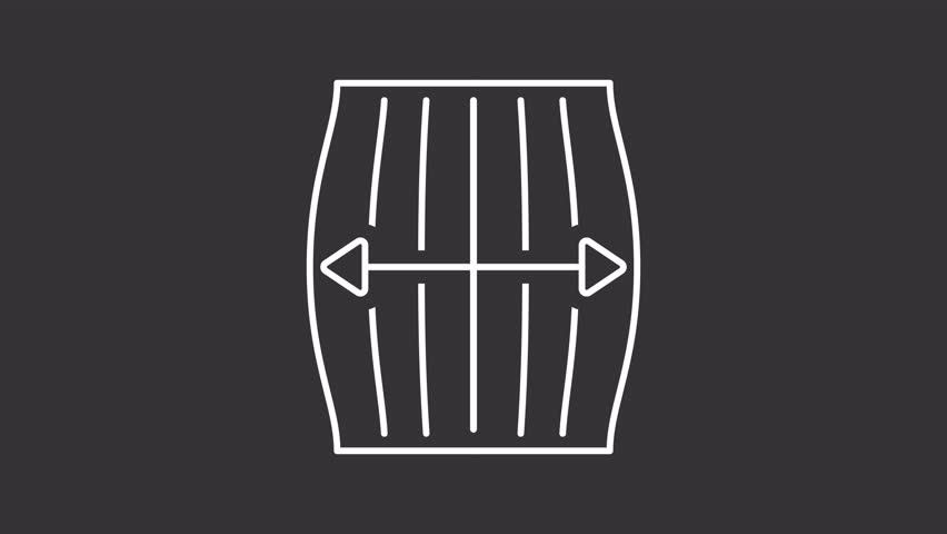 Fabric stretch white line animation. Elastic cloth animated icon. Moving arrows. Extending, lengthening. Surface, textile. Isolated element on dark background. Alpha transparent video