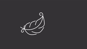 Animated feather white line icon. Lightweight animation. Flying element, decoration. Floating bird plumage. Natural, organic. Isolated element on dark background. Alpha transparent video - Powered by Shutterstock - Get 15% off with code: PIKWIZARD15