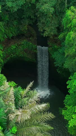 Bali famous landmark and popular travel destination Tibumana waterfall Bali, Indonesia