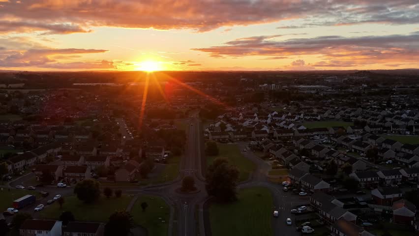 Hyper Lapse of Moving Traffic at Tom Bellew Avenue, Dundalk, Cooley Peninsula ,County Louth, Republic of Ireland