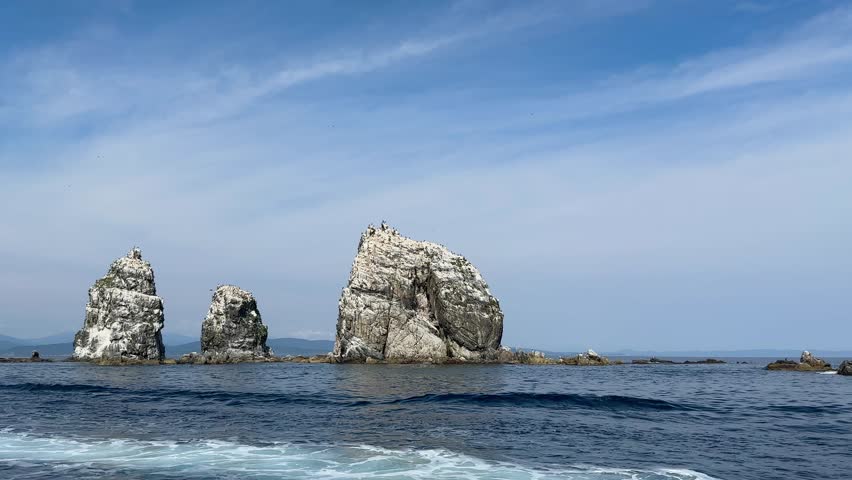 Sea rocks in the sea. Putyatin Island Vladivostok.