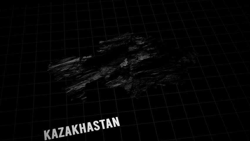 Kazakhstan Map Animation In Cinematic 3D Style