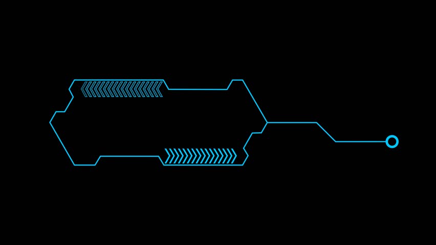 Futuristic HUD Element with Animated Arrows