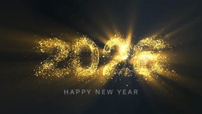 Happy New Year 2026 Celebration with Golden Sparkling Particle Light Background - Powered by Shutterstock - Get 15% off with code: PIKWIZARD15