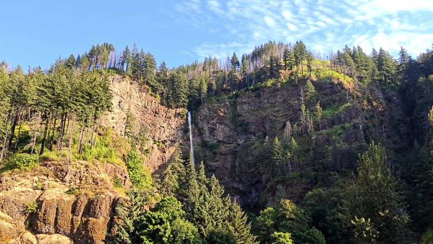 Tall Multnomah Fall in Oregon USA