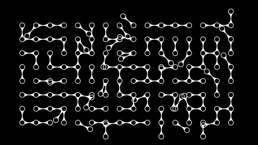 Rotating Connector Grid Animation
Dynamic abstract animation of a rotating connector grid. White geometric symbols interlock and form intricate patterns on a black background.