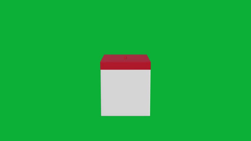 Realistic 3D Ballot Box Rotating Animation on Green Screen Background, Voting and Election Symbol, Political Democracy Element, Secure Voting Container for Government, Politics, Campaign