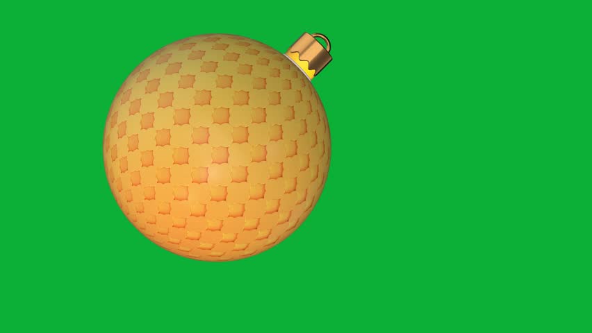 3D Christmas Ball Ornament Rotating on Green Screen Background Realistic Holiday Decoration Animation for Christmas Tree, New Year, Celebration, and Festive Projects