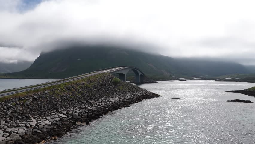 Storseisundet bridge connecting two islands in norway