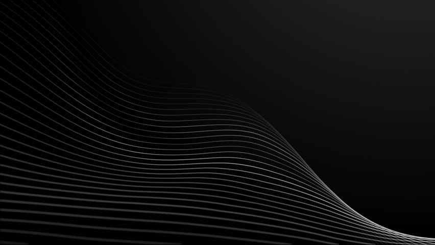 Black and White Abstract Background Seamless Loop. 4K Curved and Wavy Lines, Slow Motion Flowing Waves, Minimal Futuristic Motion Design, Digital Artistic Texture, Ethereal Soft Dynamic Lines.	