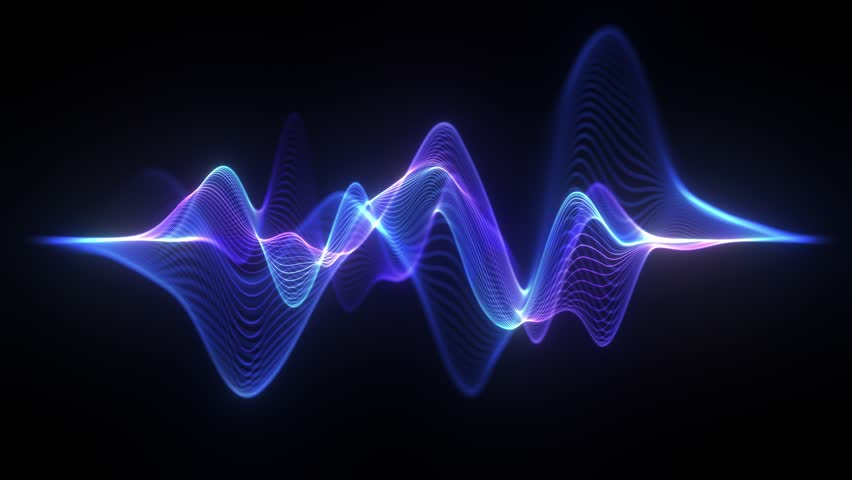 Blue sound Waves Frequency. Purple neon Futuristic Audio Waveform Graph In Seamless Loop. Audio Visualizer, Sound Analyzer Screen. Music wave, Audio space blue. Equalizer Hud User Interface. 4k 60fps.
