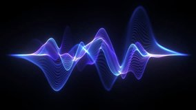 Blue sound Waves Frequency. Purple neon Futuristic Audio Waveform Graph In Seamless Loop. Audio Visualizer, Sound Analyzer Screen. Music wave, Audio space blue. Equalizer Hud User Interface. 4k 60fps. - Powered by Shutterstock - Get 15% off with code: PIKWIZARD15