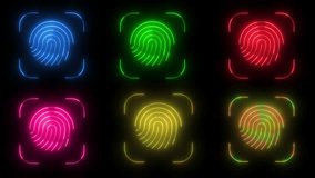 Set of neon fingerprint scan animations, security identity verification, digital data access, technology concept, 4k loop
 - Powered by Shutterstock - Get 15% off with code: PIKWIZARD15