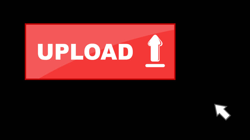 video animation click computer cursor mouse upload button digital, on a transparent background with alpha channel set to zero