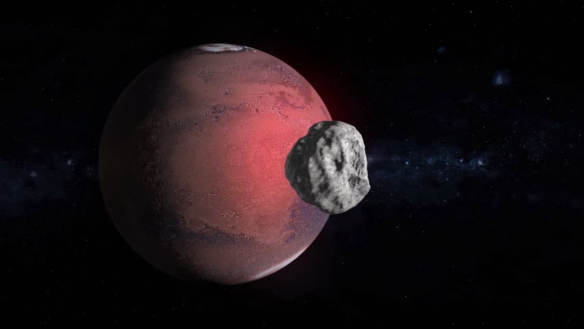 A simulation of the space asteroid named 3I Atlas as it passes Mars orbit in 2025. 14821	
