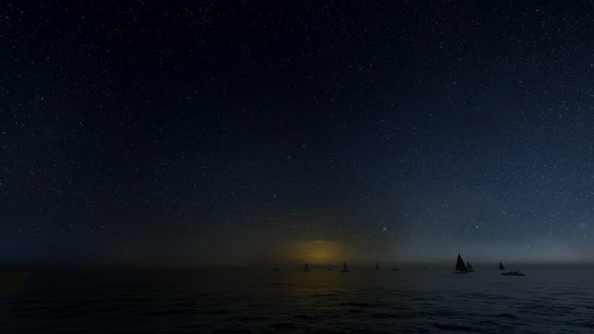 Starry Ocean Voyage – Tranquil Night Sailing Under the Stars