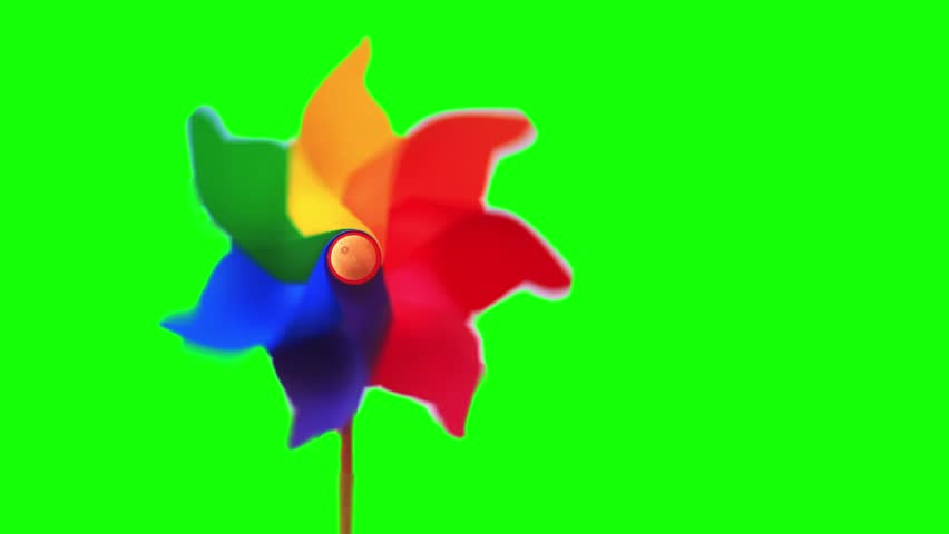 Pinwheel toy with green chroma key
