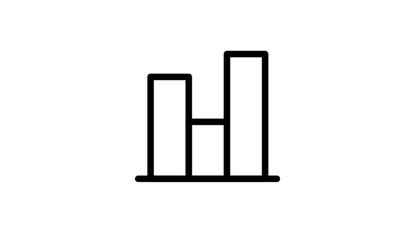 Bar Chart Icon Animation | Alpha Channel | Looping UI UX Asset
