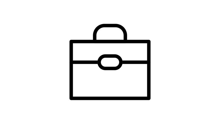 Briefcase Icon Animation | Alpha Channel | Looping UI UX Asset