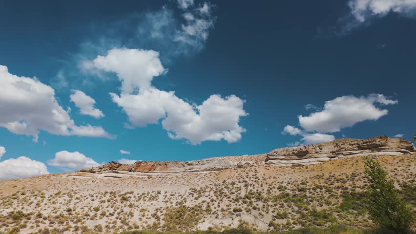 Clouds Drifting Over a Nevada Desert Mesa in Summer