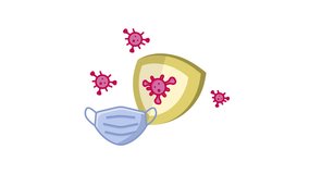 Medical Face Mask and Shield Icon Animation with Virus Protection – Alpha Channel - Powered by Shutterstock - Get 15% off with code: PIKWIZARD15