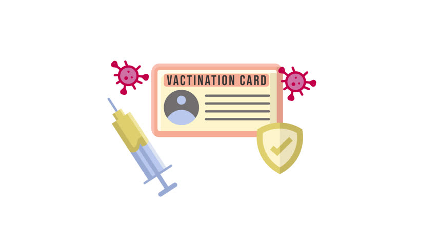 Vaccination Card Icon Animation – Immunization Record and Virus Protection – Alpha Channel