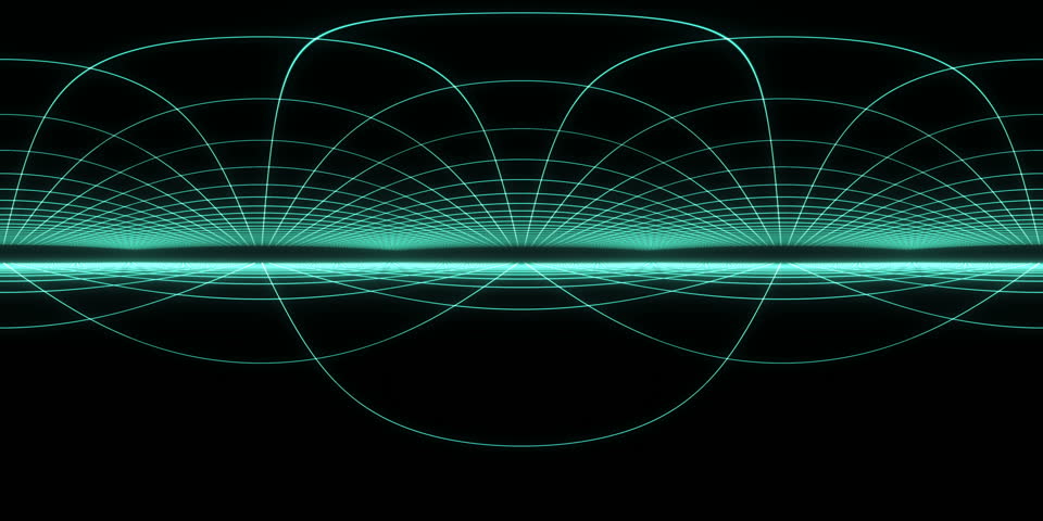 Mooving on green neon grid visual effects for 360 VR video.(loopable)