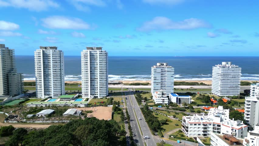 Aerial View of Le Parc Towers Punta del Este Roosevelt Avenue Skyline