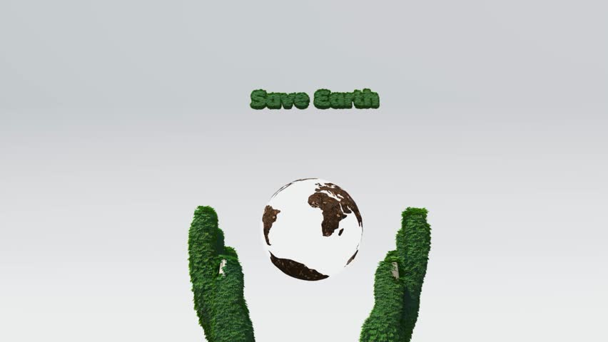 Green Hand Illustration – Save Earth with Dry Planet