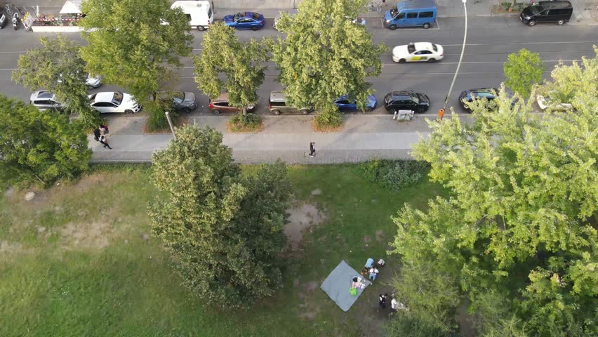 Aerial view of a random Berlin street in city center