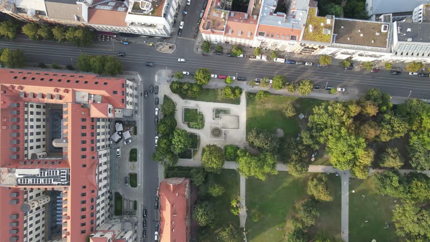Aerial view of a random Berlin street in city center