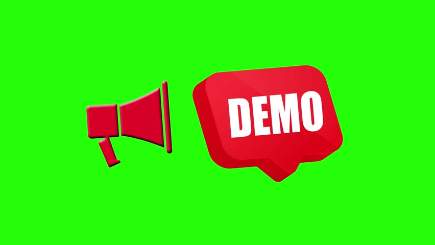 Demo Text Animation with Megaphone Icon | Protest Illustration