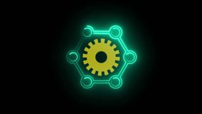 Smart Manufacturing System Integration Icon – Neon Vector Design Representing Industry 4.0, Business Concept, Automation, and Digital Transformation - Powered by Shutterstock - Get 15% off with code: PIKWIZARD15