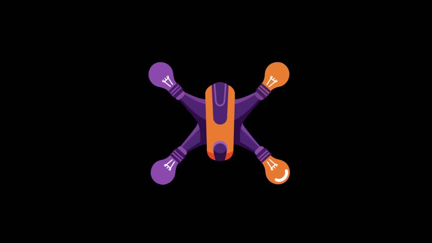 Animation Single Light Drone Vector