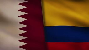 Qatar waving flag and Colombia - Powered by Shutterstock - Get 15% off with code: PIKWIZARD15