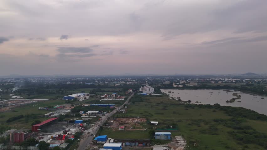Aerial view of Chennai suburban area Mambakkam