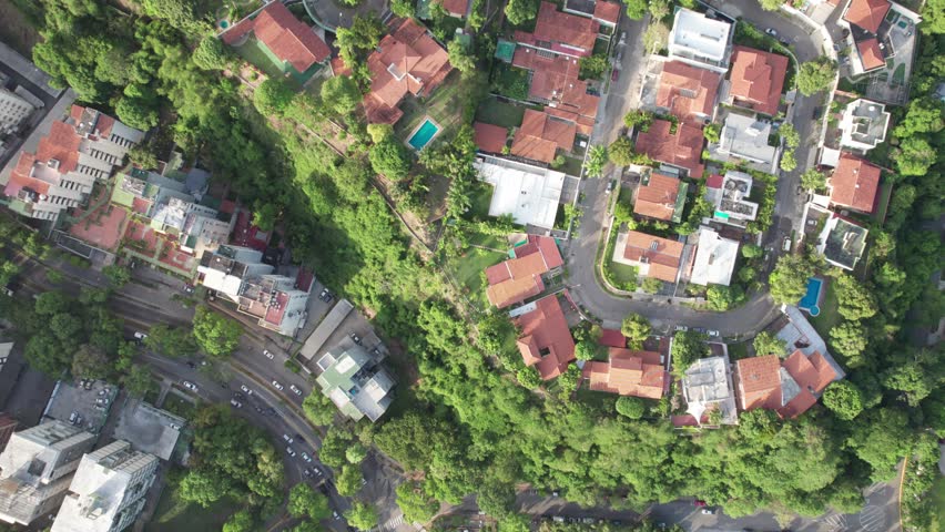 Aerial view of Caracas residential and industrial zones in daylight
