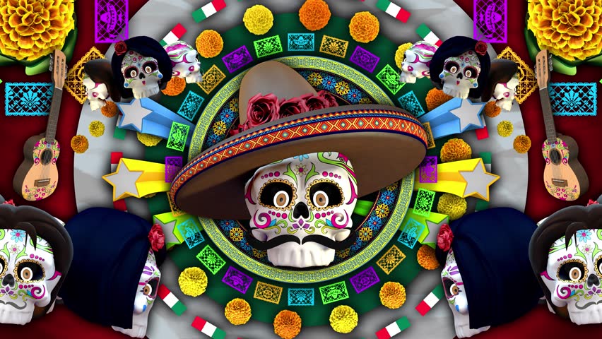 Mexican Calavera Animation Video Background - Powered by Shutterstock - Get 15% off with code: PIKWIZARD15