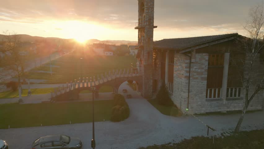 Aerial drone view of St. Michael