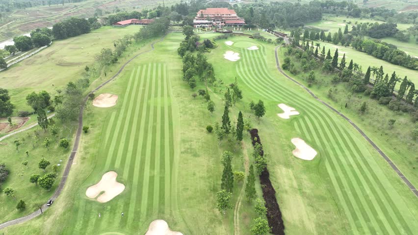 4K resolution video natural view of the golf course area