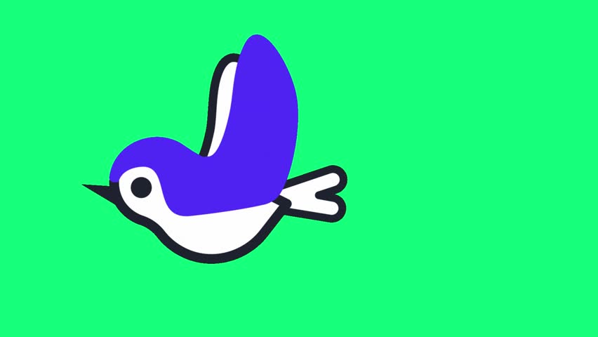 a cartoon bird with blue head and white body on a vibrant green colored background. This image features a transparent background, making it versatile for various design projects.