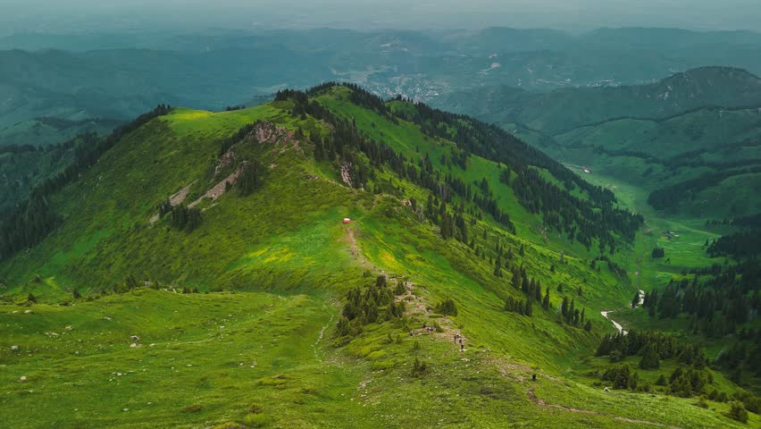Aerial Mountains landscape in Kazakhstan