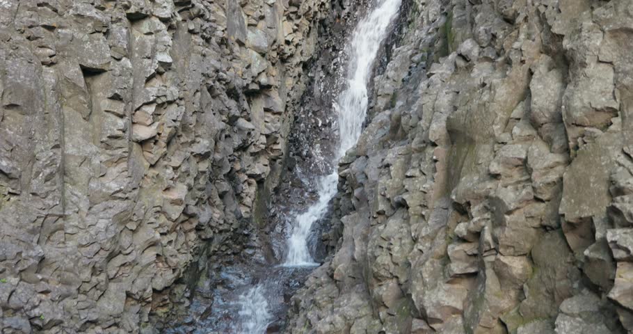 Waterfall Cascading Down Basalt Columns at North Table Mountain
