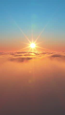 Immerse yourself in the tranquil and serene beauty of a breathtaking sunrise high above the clouds, where vibrant colors and radiant rays of the sun combine to create a stunningly beautiful sky view