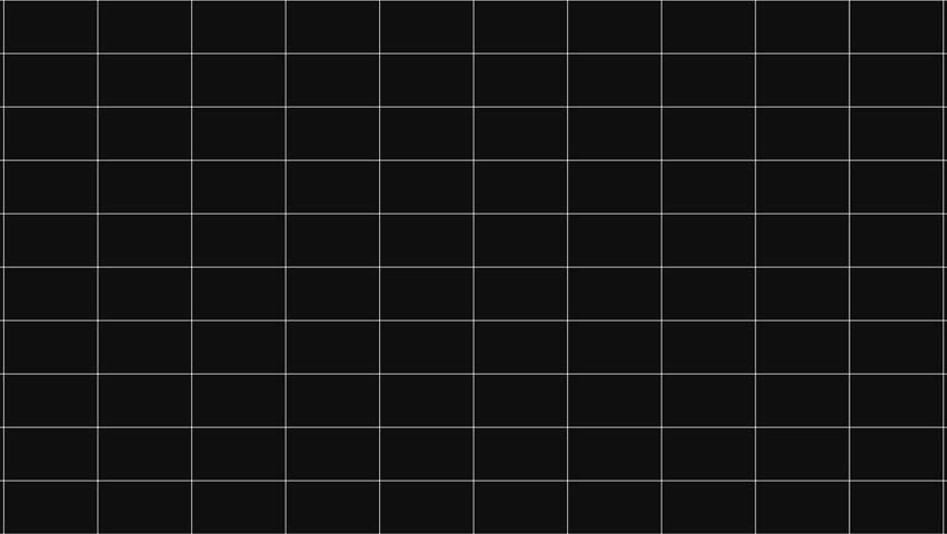 A minimalist infographic with a dark background and a grid, showing a progress bar at 50% completion.