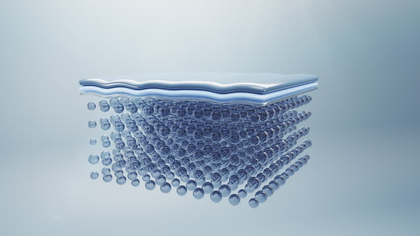 3D animation of nourishing serum penetrating deep into skin layers, representing hydration, rejuvenation, and advanced skincare absorption for enhanced beauty and wellness.