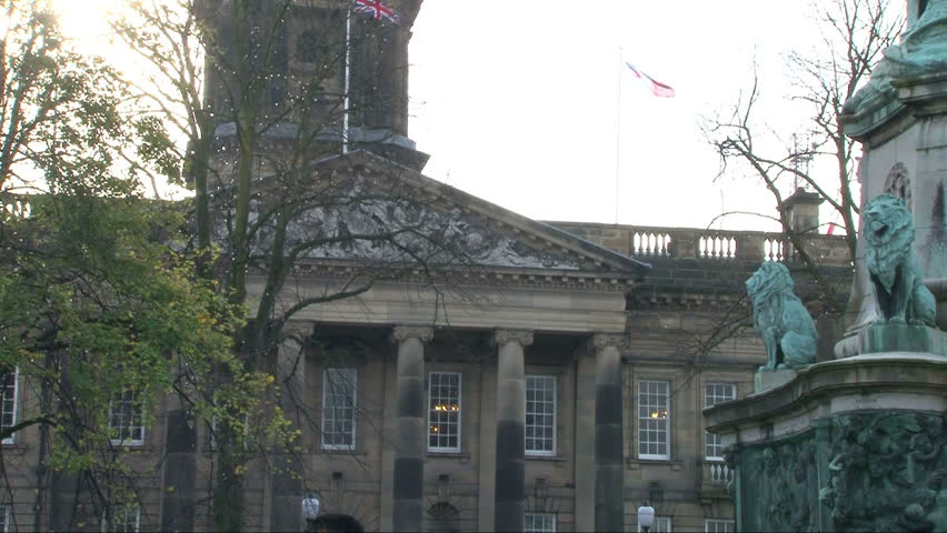 Lancaster Dalton square looking behind the Queen Victoria statue at the City Hall